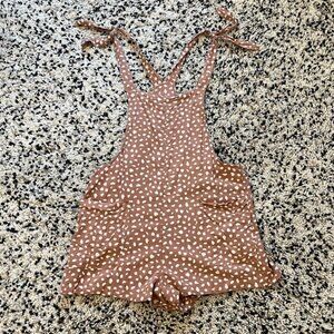 Aerie Tie Shoulder Shortall I Speckled Blush I Size M